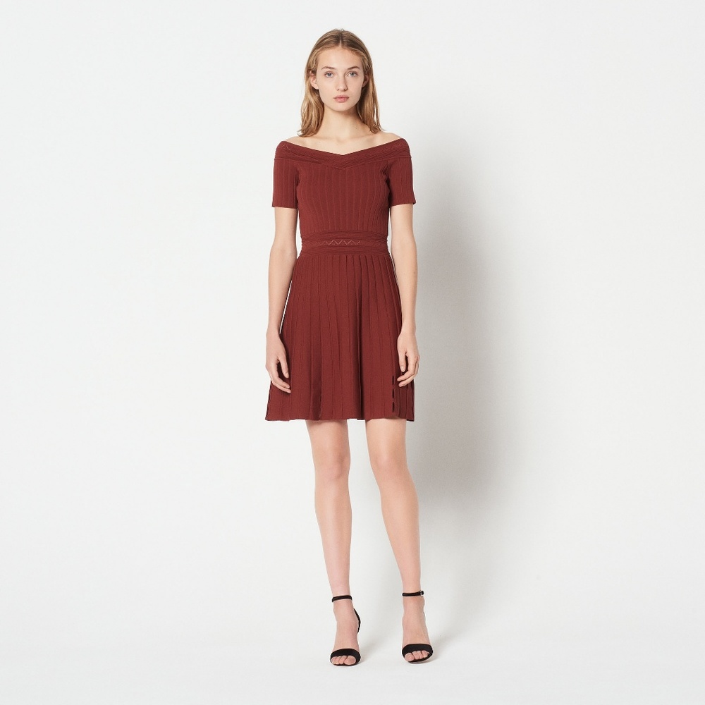 Sandro knitted dress with seaming effect 36 XS NEW